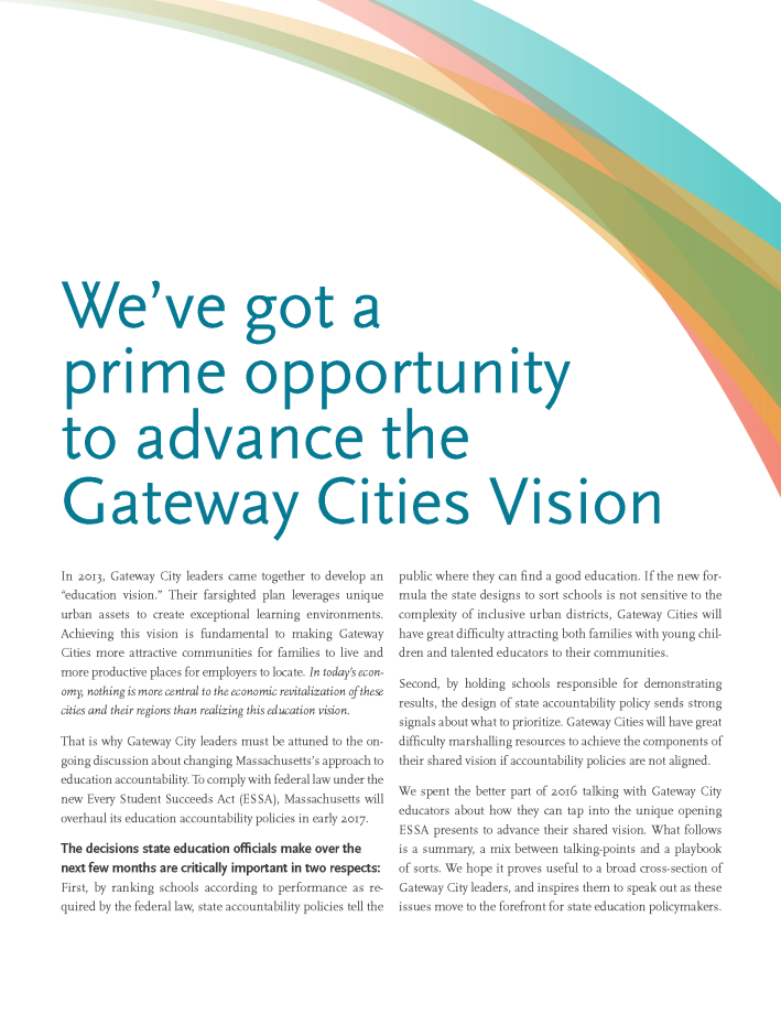 Advancing the Gateway Cities Vision 1