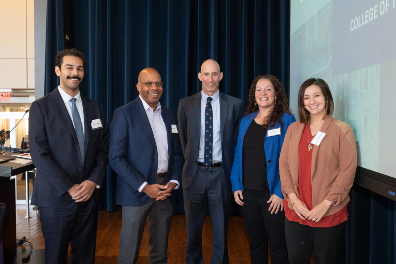 Panelists Danya Smith, Keith Fairey, Sarah Link, and Lauren Campion join Ben Forman after their session on SCND.